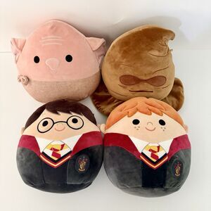 Squishmallows Plush Harry Potter Set of 4 - Dobby, Harry, Ron, & the Sorting Hat